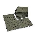 VICTORY RELAX Acacia Wood Patio Deck Tiles - 9 Pcs