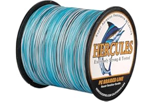 HERCULES Cost-Effective Super Strong 4 Strands Braided Fishing Line 6LB to 100LB Test for Salt-Water, 109/328 / 547/1094 Yard