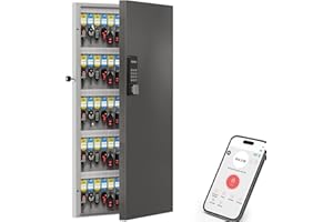 WeHere 120 Key Lock Box Wall Mount, APP Bluetooth/OTP/Wi-Fi/Fixed Code/Key Unlock, Smart Key Cabinet with Key Tag, Key Organizer Holder Box, Key Management Directory for Office, Valet, Realtor, Hotel
