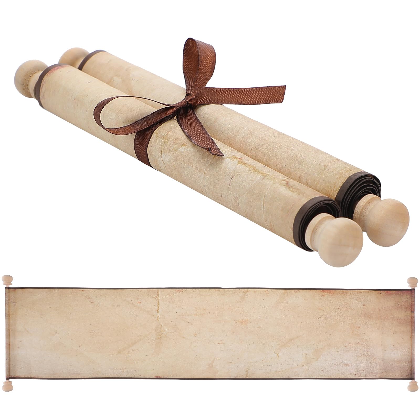 Photo 1 of Epakh 1 Roll Blank Paper Scrolls 9 x 72 Inches Scroll Paper Wrapped on Wood Rod for Writing, Drawing, Calligraphy, Wedding Vows, Invitation, Renaissance Festivals