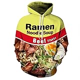 ZUEVI Men's Unisex Novelty 3D Printed Pullover Hoodies Sweatshirt with Pockets