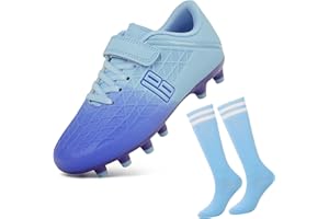 brooman Kids Firm Ground Soccer Cleats Boys Girls Football Cleats with Soccer Socks