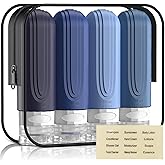 YIIMER Travel Bottles for Toiletries, 3oz TSA Approved Travel Size Toiletries, Silicone Leak-Proof Refillable Containers, Squeezable Liquid Essentials Bottles W/Clear Bag (BLUE)