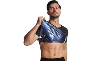 Woorhive Sauna Shirt for Men,Heat-Trapping Short-Sleeve Sweat Suit, Compression T-Shirt,Body Shaper Vest for Gym Exercise