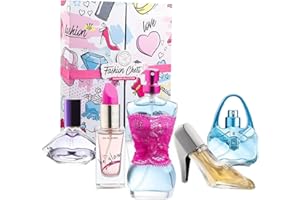SCENTED THINGS Fashion Chest Perfume Set for Teen Girls, Kids Perfume for Girls 10-12 & Teens, Body Mist for Teenage Girls, Fashion Collection 5 Uniquely Shaped Perfume Spray Bottles