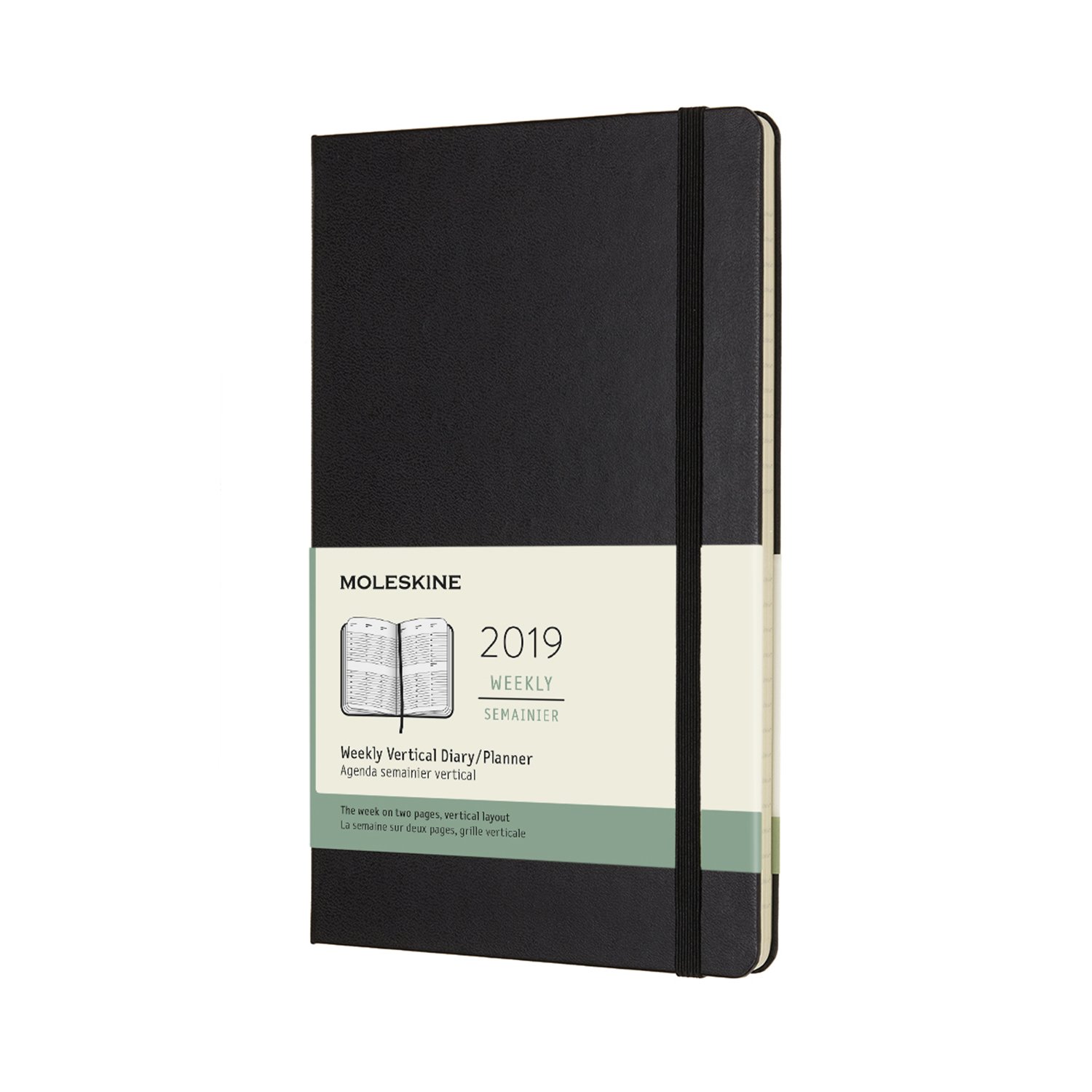 Moleskine 2019 Agenda Semainier Vertical, 12 Mois, Format Large