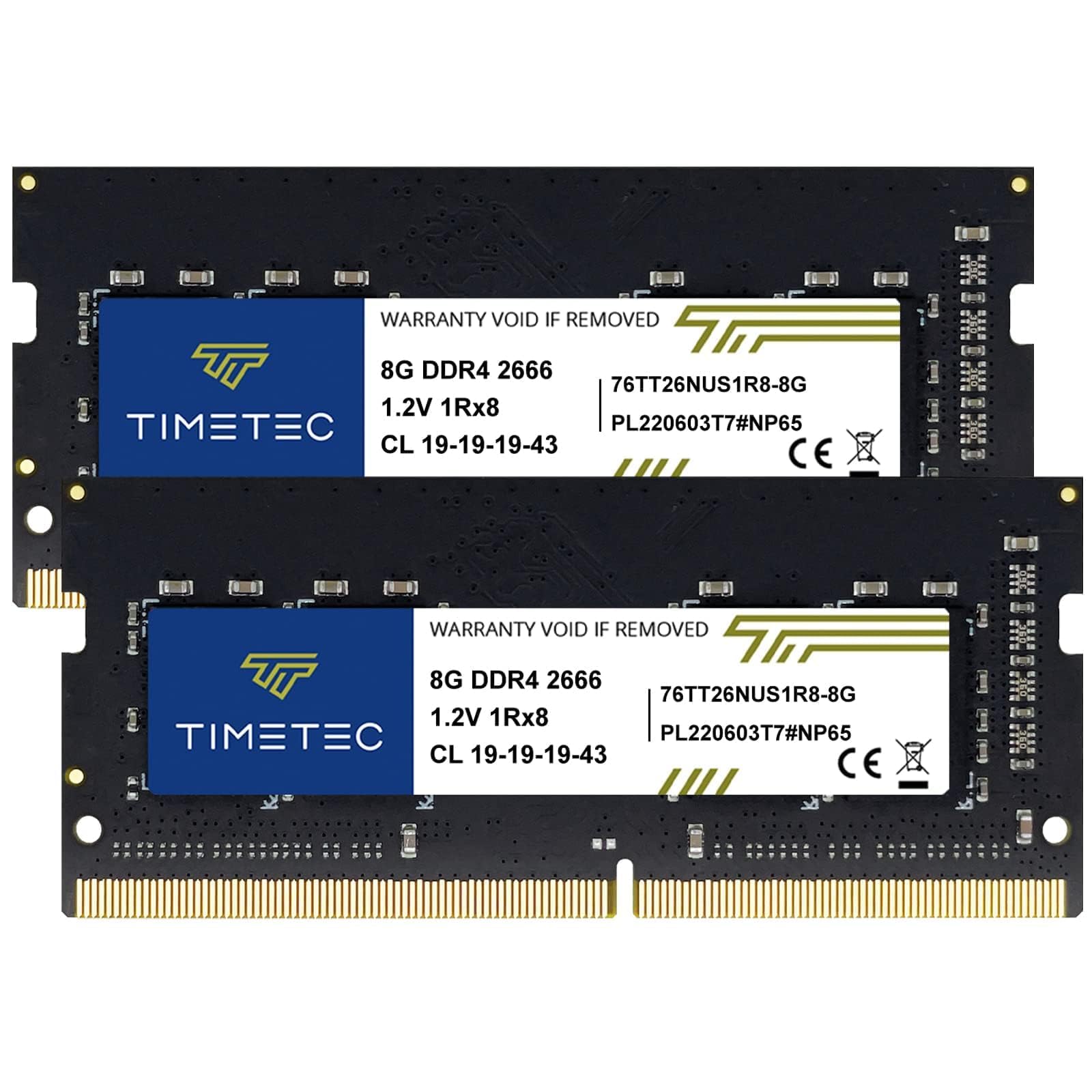 Timetec 16GB KIT (2x8GB) DDR4 2666MHz (PC4-2666V) PC4-21300 SODIMM Laptop RAM – 260-Pin 1.2V CL19 Non-ECC Unbuffered Memory Module for Laptop, Notebook, Mini PC, All-in-One