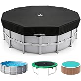 SIHAIAN 10Ft Round Pool Cover, Prevents Water Accumulation Stock Tank Pool Cover, Quick Installation and Removal One-Piece Pool Cover, Lockable, Windproof, UV-Resistant, Tear-Resistant Solar Cover