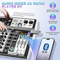4 Channel Audio Interfacer DJ Mixer Sound Board