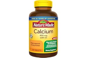 Nature Made Calcium 600 mg with Vitamin D3, Dietary Supplement for Bone Support, 220 Tablets (pack of 1)