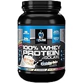 eFlow Nutrition 100% Whey Protein Isolate - Lactose-Free Digestive Enzymes Added, Low Carb, Post Workout Shake, Fast Digesting for Optimal Muscle Recovery - Birthday Cake (26 Servings)