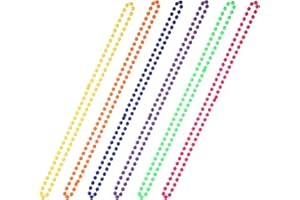 6 Pieces 80s Plastic Bead Necklace Colorful Neon Necklaces for Parties Neon Beaded Necklace 80s Necklace for Women Bright Bea