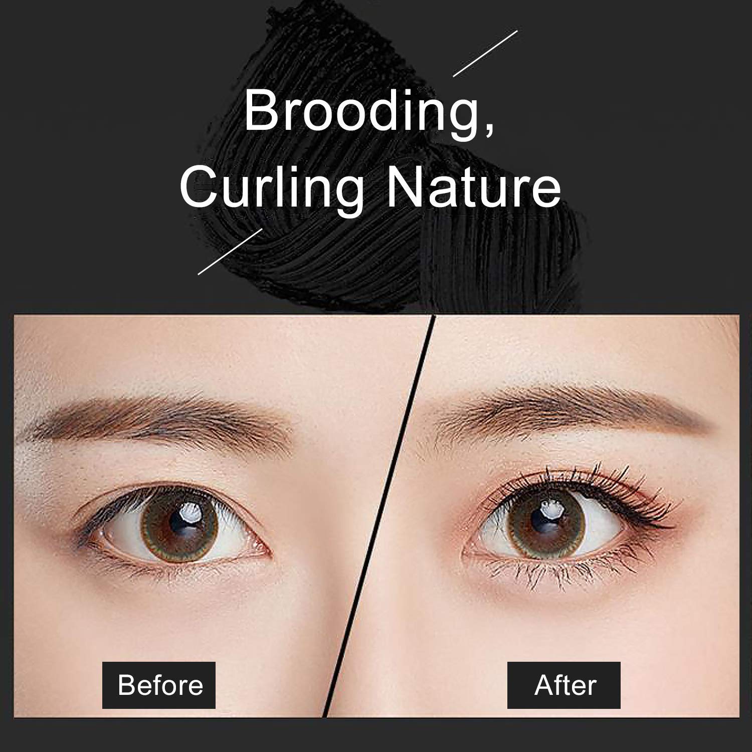 SIAMHOO Double Head 2 in 1 Mascara,4d Silk Fiber Lash Mascara Waterproof,Soft Full Lashes,No Smudging, No Clumping,No Flaking,Thick & Black, (Pack of 2): Beauty