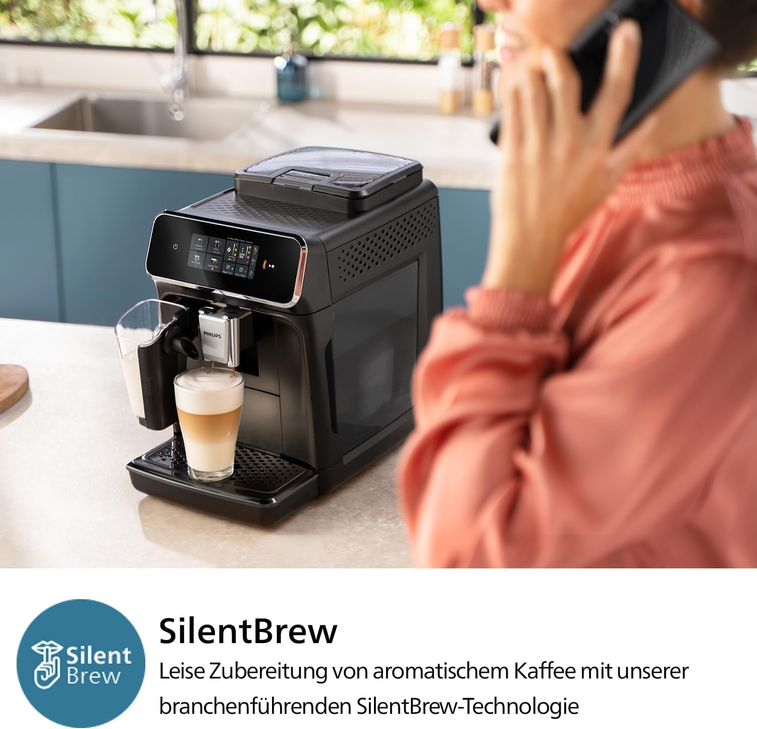 Philips 2300 Series Kaffeevollautomat - 4 Getränke, Modernes Farb-Touchscreen-Display, LatteGo-Milchsystem, SilentBrew, 100% Keramikmahlwerk, AquaClean Filter. Mattschwarz (EP2330/10) 5