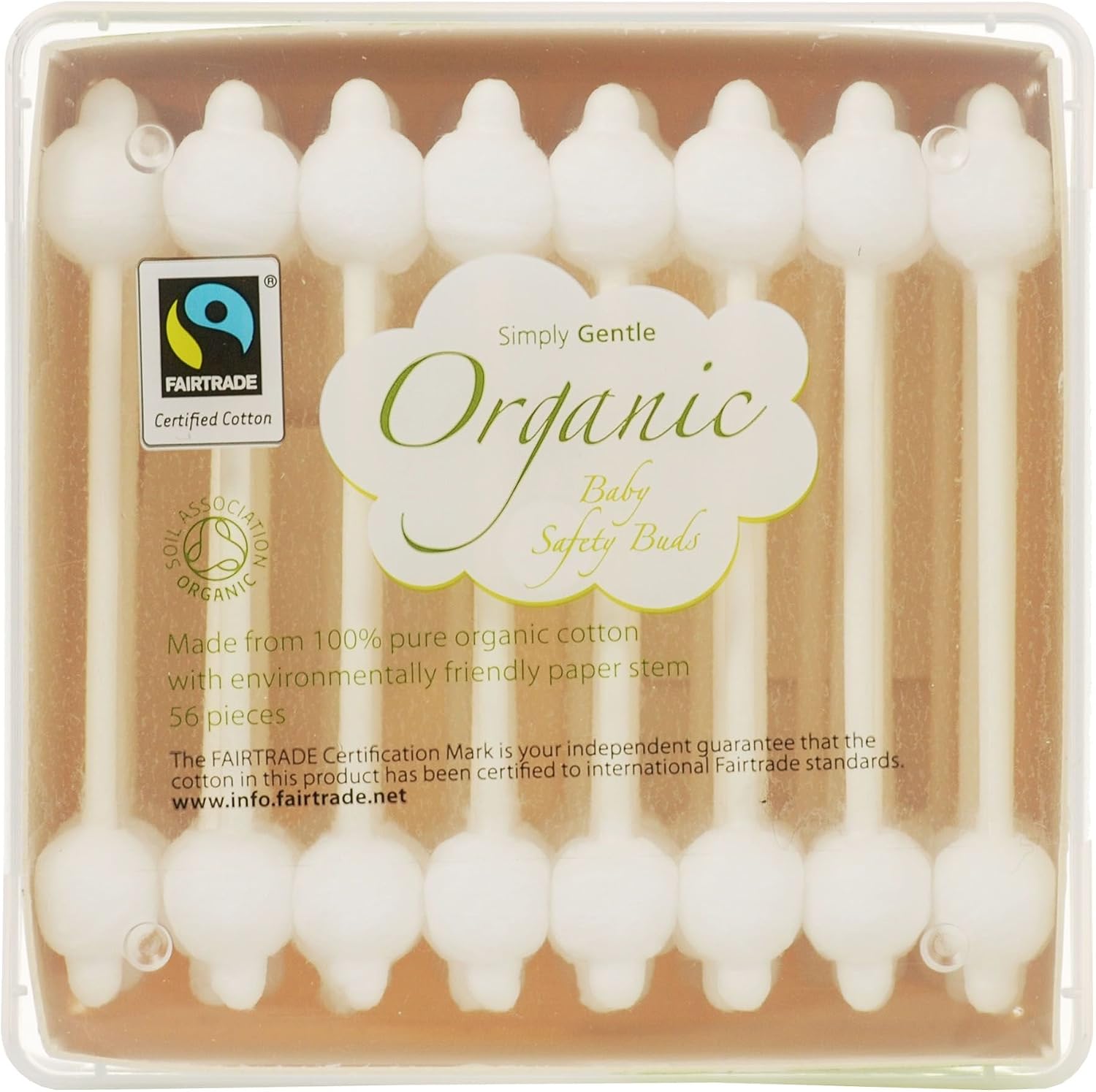 Simply Gentle Organic Baby Safety Buds, White, 56 Count (Pack of 1)