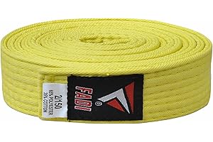 Fadi Sports Martial Arts Belt for Karate, Judo, Aikido and Taekwondo - Durable Cotton-Polyester Blend for Adults and Kids