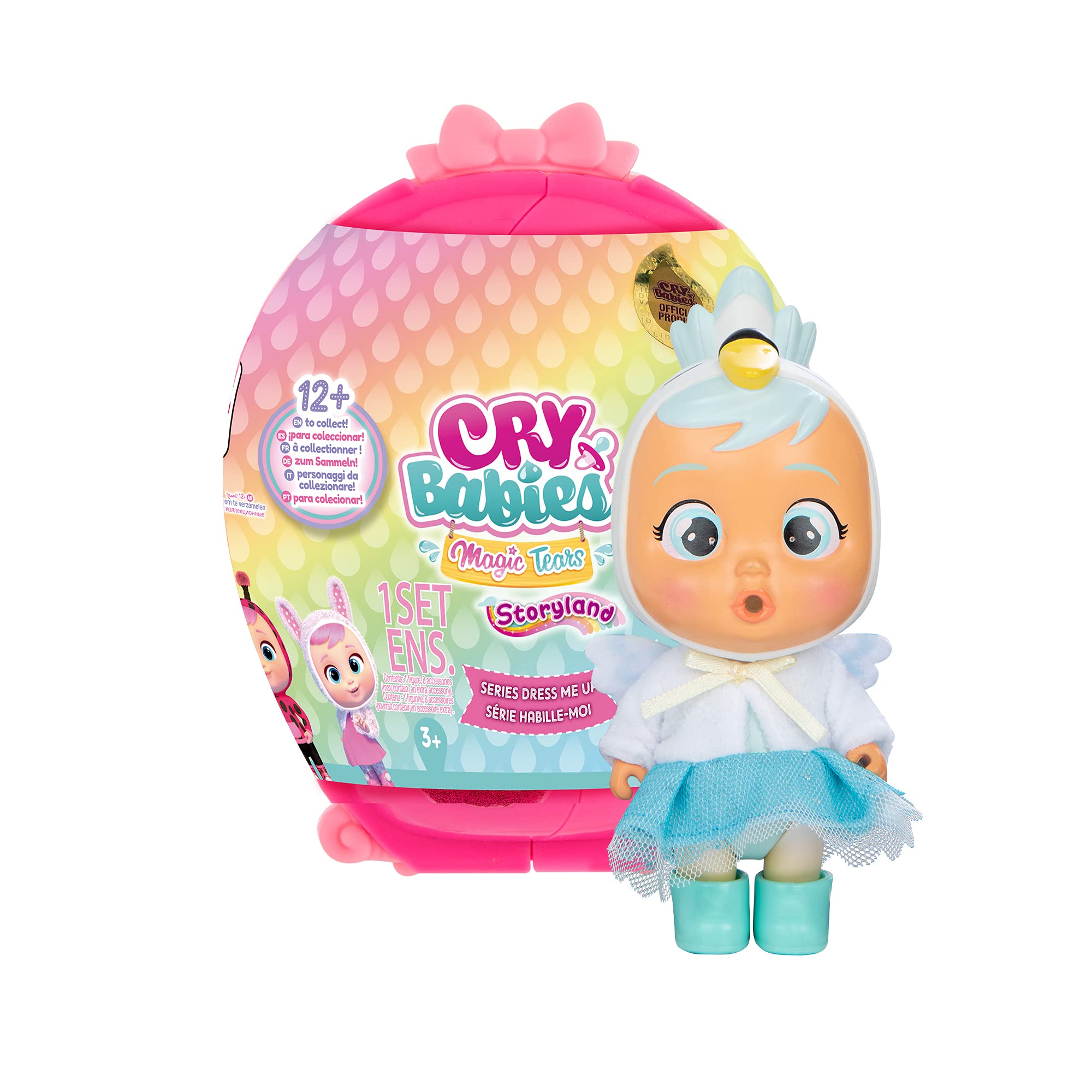 Cry Babies Magic Tears Storyland, Dress Me Up, Surprise Collectible Doll with Outfits, Real tears and Accessories in a Wardrobe capsule; Figures for girls and boys 3 years and up Multicoloured