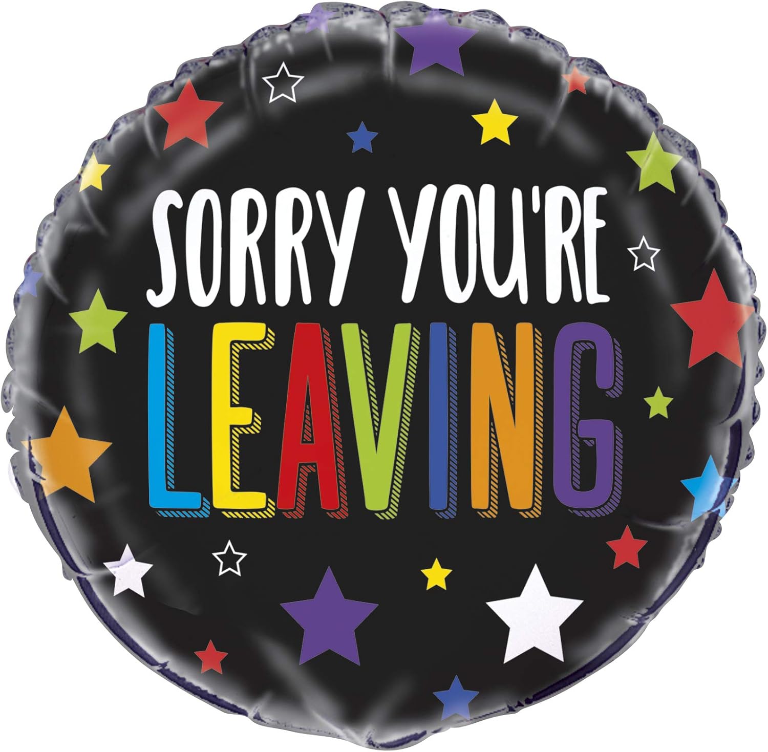 Unique Party 54009 - 18" Foil Sorry You're Leaving Balloon, Multi, Large