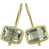 Gemstone Gold Vermeil Drop Earrings - Handmade Jewelry Gift Ideas for Women - Gold Plated Sterling Silver Ear Wires