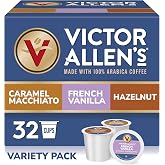 Victor Allen's Coffee Variety Pack (French Vanilla Flavored, Caramel Macchiato, Hazelnut), 32 Count, Single Serve Coffee Pods for Keurig K-Cup Brewers
