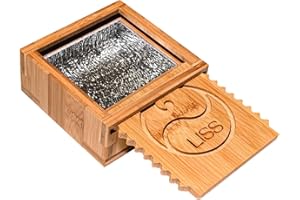 Living in Sunshine Surf Wax Box Insulated, Bamboo Holder with Insulated Interior, Wax Comb and Remover, Works with All Wax Types - Wax Not Included