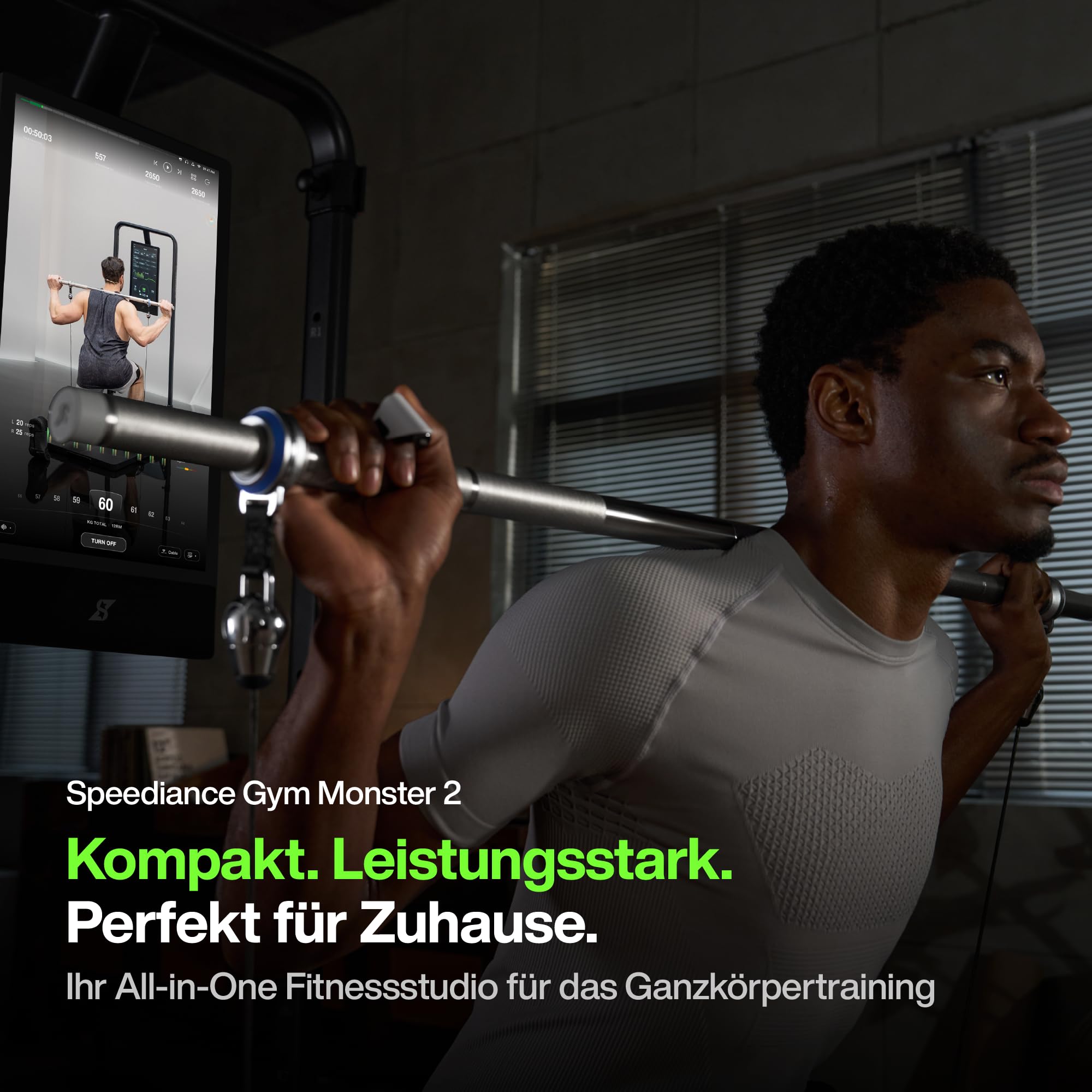 Speediance Gym Monster 2 Smart Home Gym, Upgraded AI-Powered Home Workout Maschine, Multifunktionale Smith Maschine, Ganzkörper-Krafttraining Fitnessgeräte, All-in-One Workout (GM2 Works Plus) 2