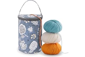 Dasonwin Small Portable Yarn Holder with Anti-Tangle Design, Crochet Yarn Bag for 2-3 Standard Size Balls and Tools, Ideal Crocheting Gifts for Women and Crocheter(Grey)