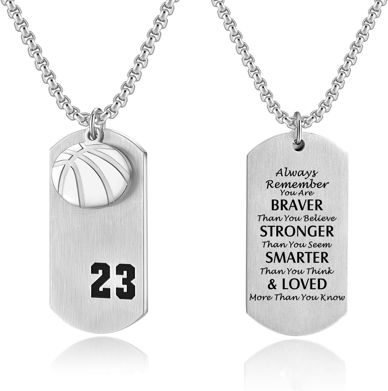 GodcowMen's Basketball Player 23 Stainless Steel Cross Pendant I Can Do All Things Bible Verse Necklace