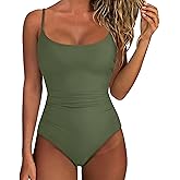 SUUKSESS Women One Piece Tummy Control Swimsuit Crisscross Backless Bathing Suit