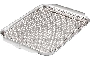Hestan Provisions OvenBond 2-Piece Medium Sheet Pan & Rack Set (12x15"), Tri-ply Gourmet Stainless Steel