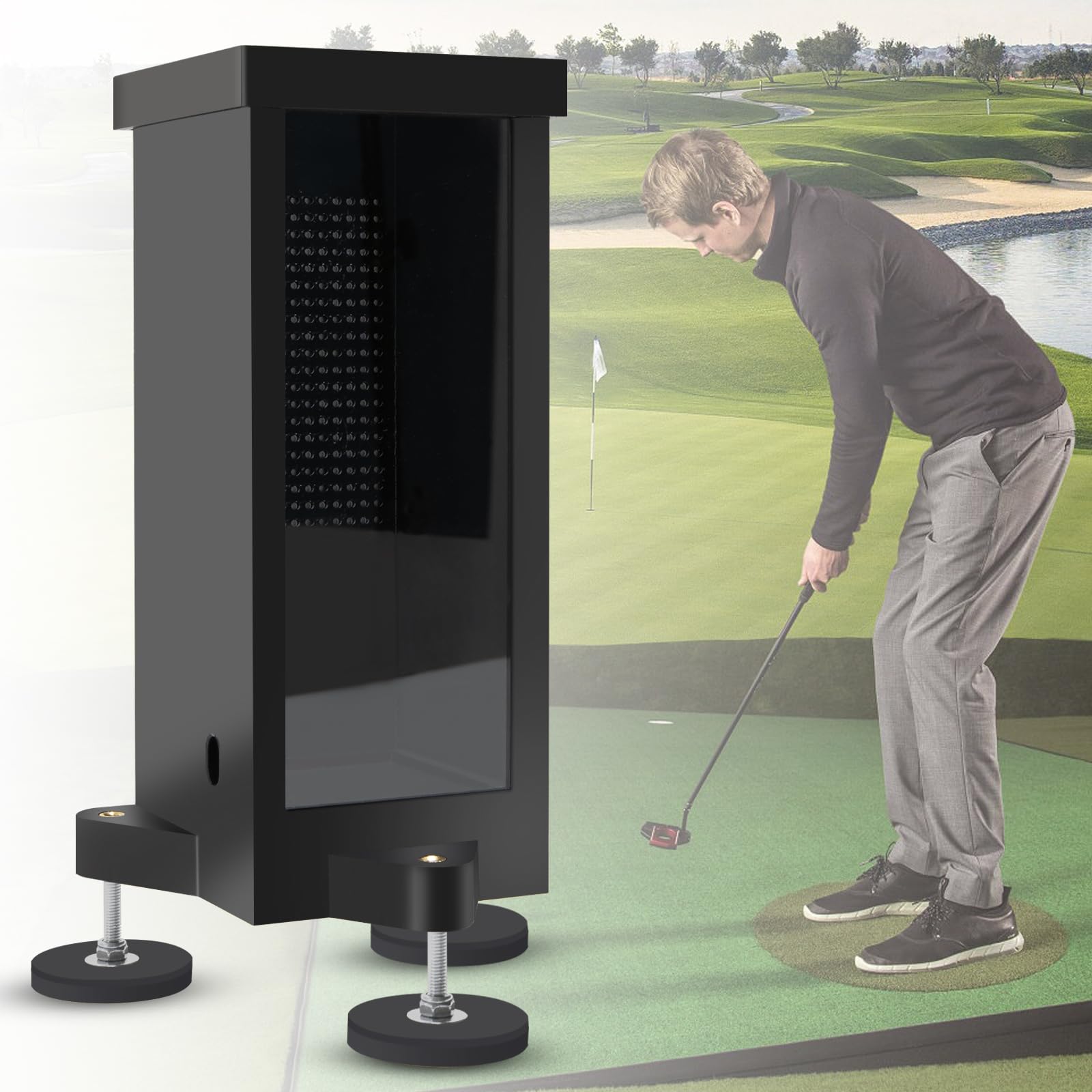 Photo 1 of Protective Shield Compatible with Square Golf Launch Monitor, Golf Launch Monitor Case, Simulator Enclosure, Portable Tee Monitor Protective Case, Suitable for Indoor and Outdoor Use