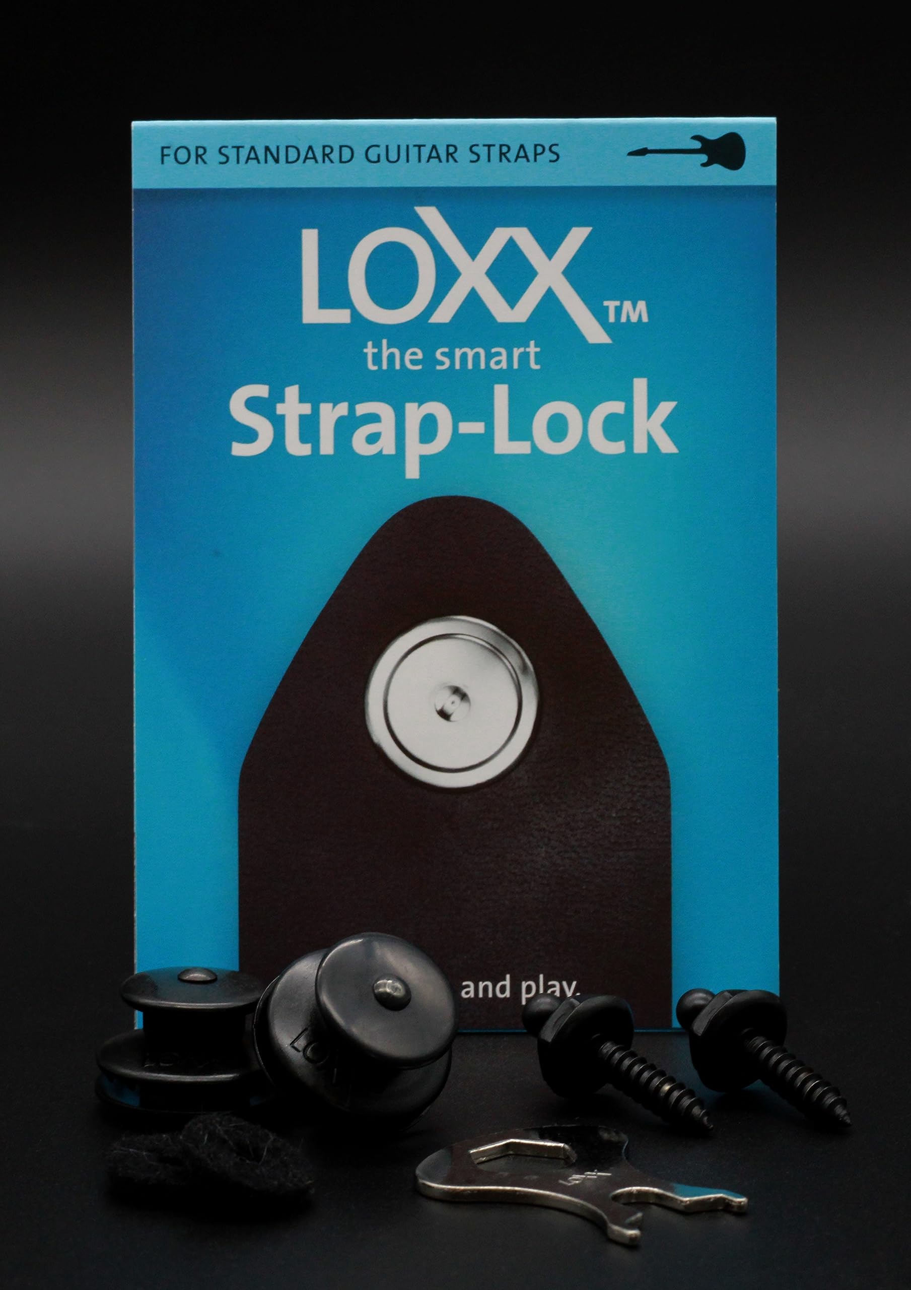 Loxx EG/B Instrument Strap Lock - Black Chrome