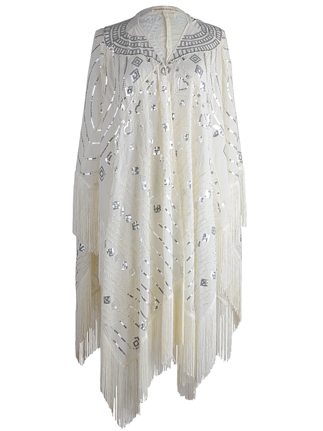 Anna-Kaci Women Oversize Hand Beaded Fringed Sequin Evening Shawl Wrap Cover Up Anna-Kaci Women Oversize Hand Beaded Fringed Sequin Evening Shawl Wrap Cover Up