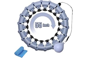 KJP Infinity Fit Hoop Plus Size Weighted Hoola Hoop for Adult Weight Loss,Infinity Exercise Hoola Hoops for Women,Workout Smart Hoop with Yoga Towel