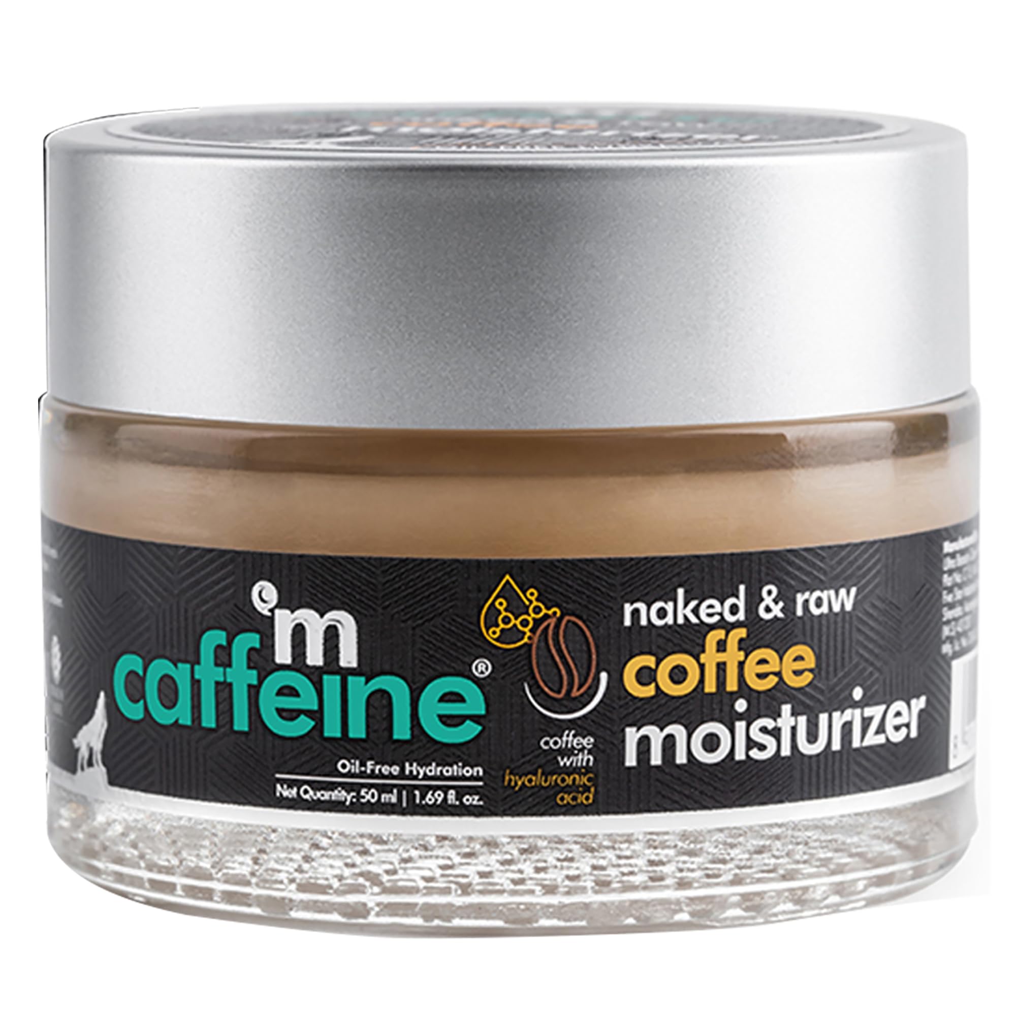 mCaffeine Naked and Raw Coffee Moisturizer - Hyaluronic Acid - Oil Free Hydration For Unisex 1.69 oz Moisturizer