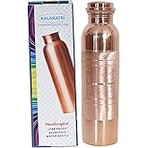 KALARATRI COPPER BOTTLE Pure Copper Water Bottle 34 Oz Copper Water Bottle - Leak Proof (34 Oz) (With Pitambari Powder)