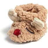 Dearfoams unisex-baby Matching Family Holiday Christmas Reindeer & Turkey Scuff