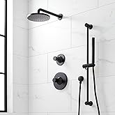 Lentz Pressure Balanced Shower System with Rain Shower Head, Hand Shower, Slide Bar, Shower Arm, Hose, and Valve Trim - Rough