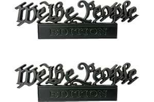 ZCLZZRS 2 Pack Classic We The People Edition Emblems,We The People Car Decal 3D Raised Letters Bumper Funny Sticker,for All Kinds of Cars,Motorcycle,Truck,RV,SUV,Body,Door Decor (All Black)