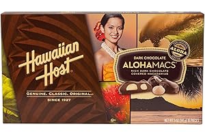 Hawaiian Host Alohamacs Dark Chocolate Covered Macadamia Nuts (1 Box)