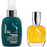 ALFAPARF MILANO Semi di Lino Cristalli Liquidi Hair Oil Serum and Reparative Anti-Breakage Fluid Set for Damaged Hair - Heat Protector - Repairs, Strengthens, Adds Shine - Vegan Formula
