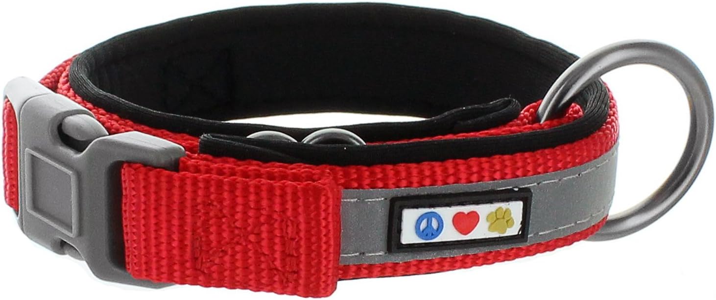 Pawtitas soft adjustable reflective padded dog collar Clearance