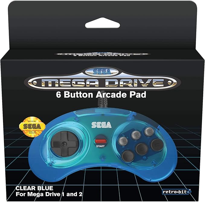 Retro-Bit Official SEGA Mega Drive 6-button Arcade Pad Blue [Importación inglesa]: Amazon.es: Videojuegos