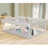 Hiaksedt Large Baby Playpen 65x50 Inch, PlayPen for Babies and Toddlers, Sturdy Safety Play Yard for Indoor & Outdoor with Zi