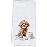 Cabana Bro Funny Poodle Bathroom Hand Towels, Poodle Gifts, Cute Dog Gifts for Women Dog Lovers Decorative Hand Towels for Bathroom Decor, Funny Puppy Kitchen Dish Towels, 16x24 Inch