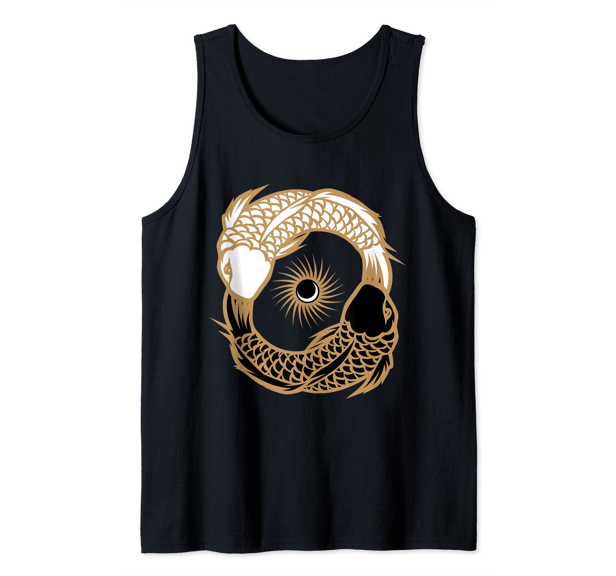 Yin Yang Tai Chi Japanese Koi Fish Zen Carp Pond Japan Art Tank Top