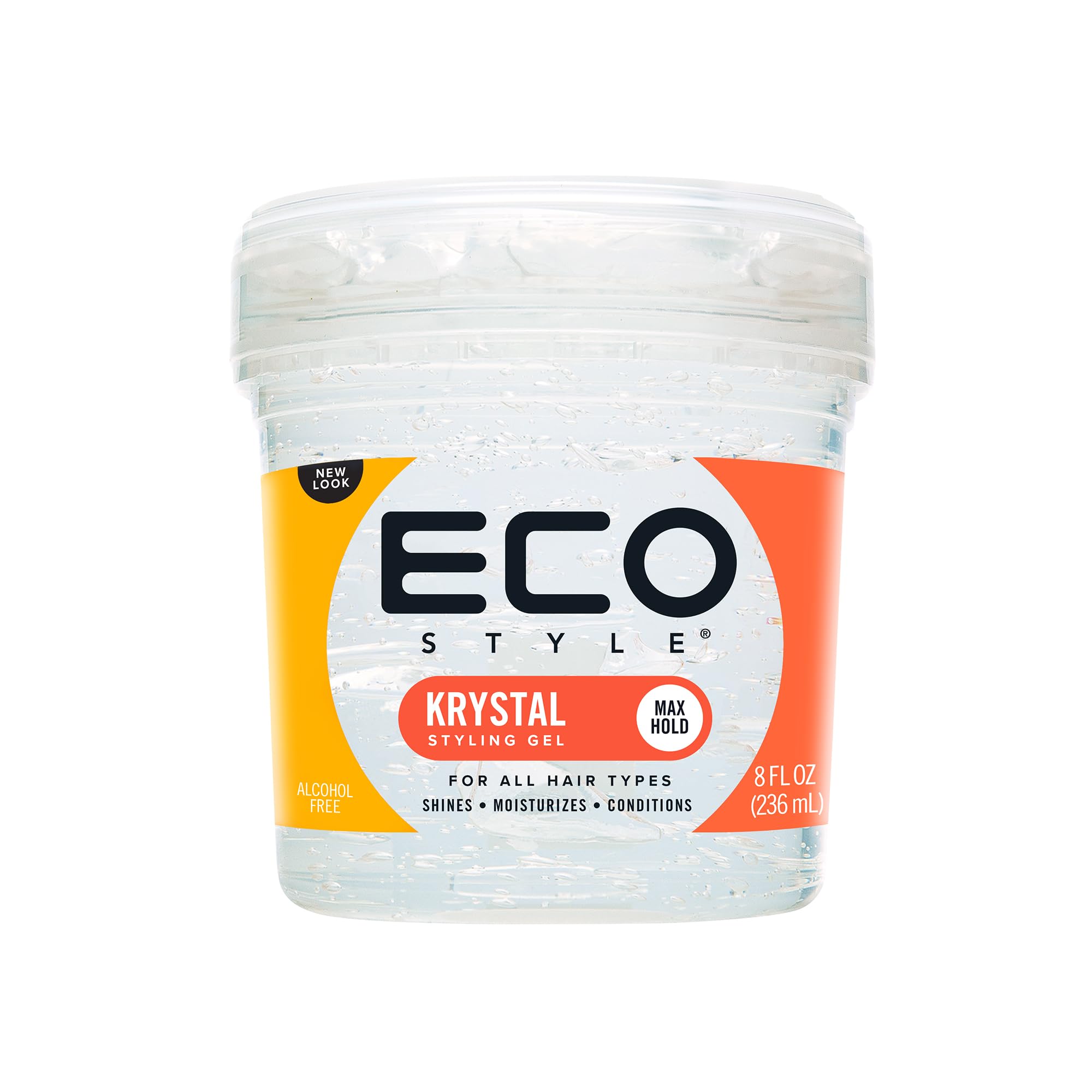 Eco Style Krystal Eco Styler Hair Gel, Hydrate and Style, Alcohol-Free, Clear 473 ml (Pack of 1)