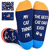 Zmart Cat Dad Mom Gifts - Crazy Cat Lady Dad Socks Animal Pet Gifts for Lovers Women Men