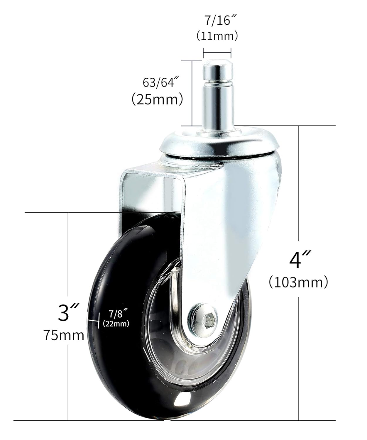 Salon Trolley Cart Chair Caster Wheels (Set Of 4), Hair-free Rolling Casters for Stool Chair, Hair Stylist Color Table Tray, Spa Beauty Furniture Equipment: Beauty