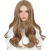 Wiggy Mermaid Brown Wig Long Wavy Curly Middle Part Costume Wig Princess Halloween Party Hair